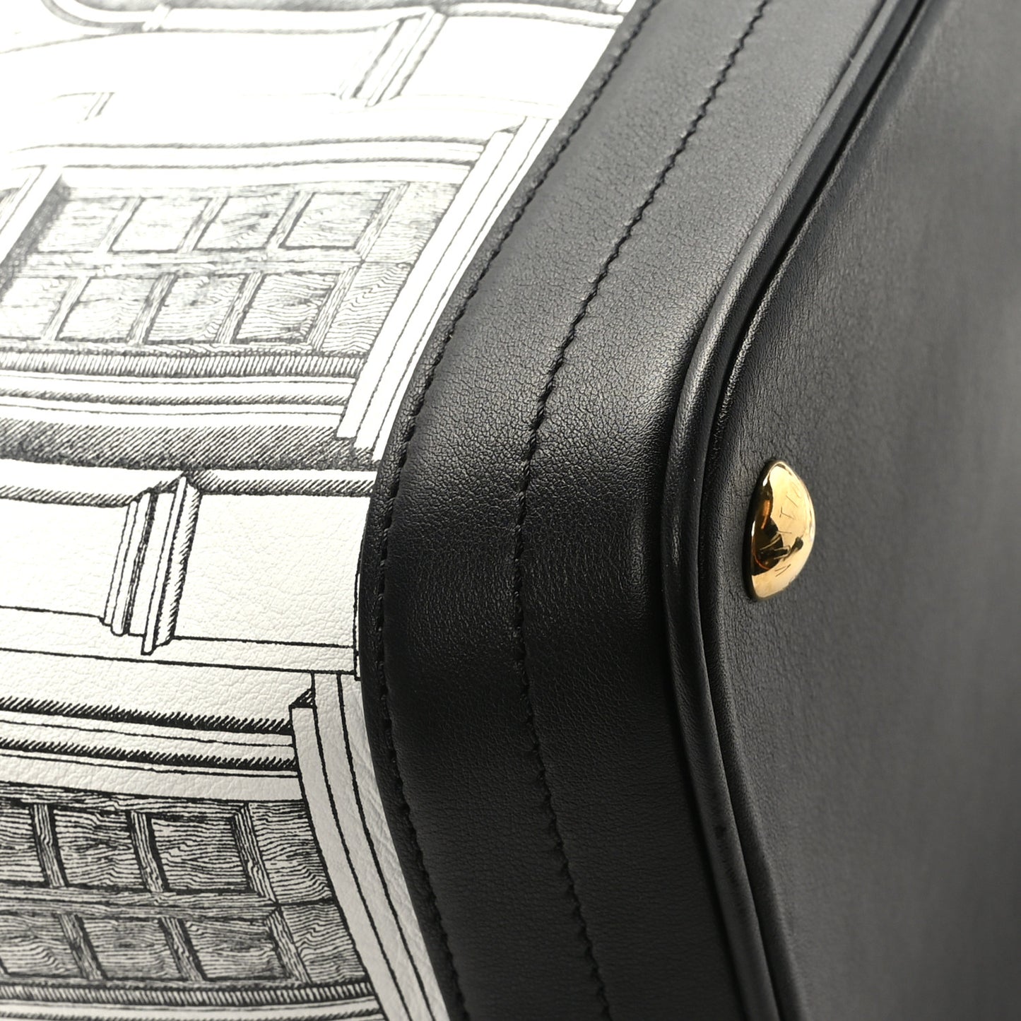 X FORNASETTI Calfskin Architettura Noe MM Black White