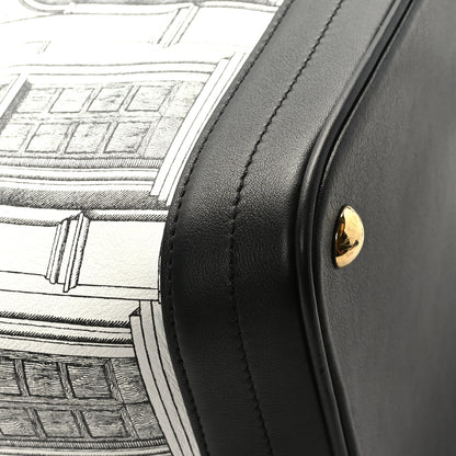 Louis Vuitton X FORNASETTI Calfskin Architettura Noe MM Black White 9 of 10