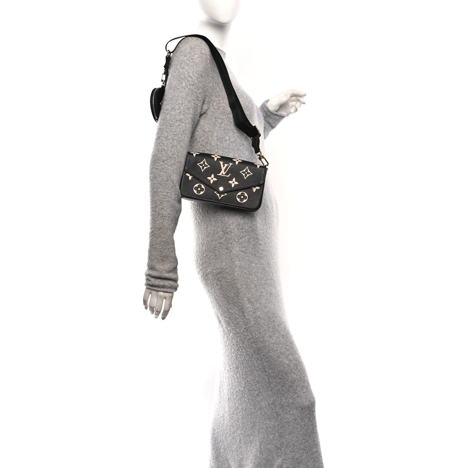 Louis Vuitton Empreinte Monogram Giant Felicie Pochette Black Beige 2 of 10