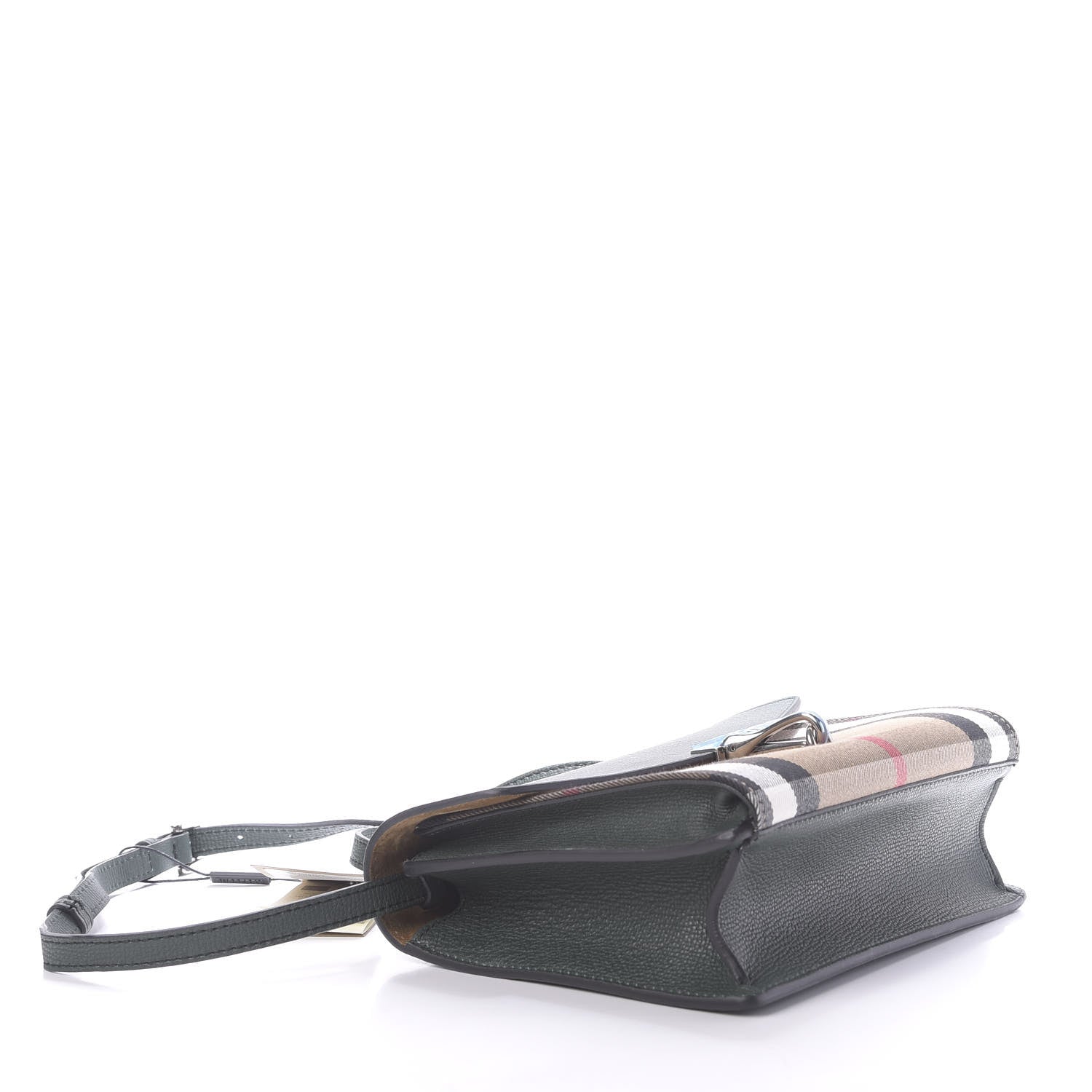 Burberry Grainy Calfskin House Check Small Macken Crossbody Bag Dark Bottle Green 4 of 12