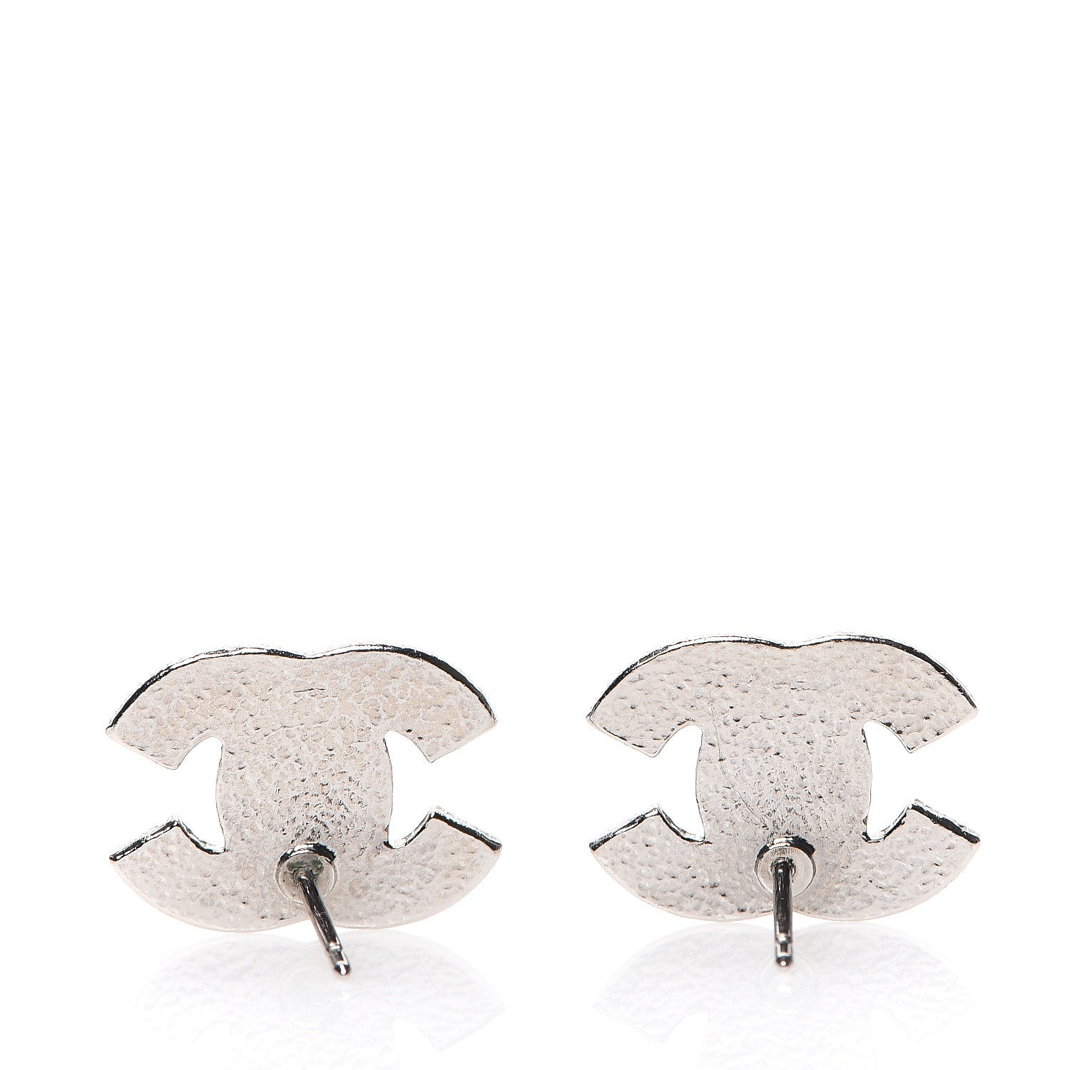 Chanel Crystal Mini Timeless CC Earrings Silver 4 of 5