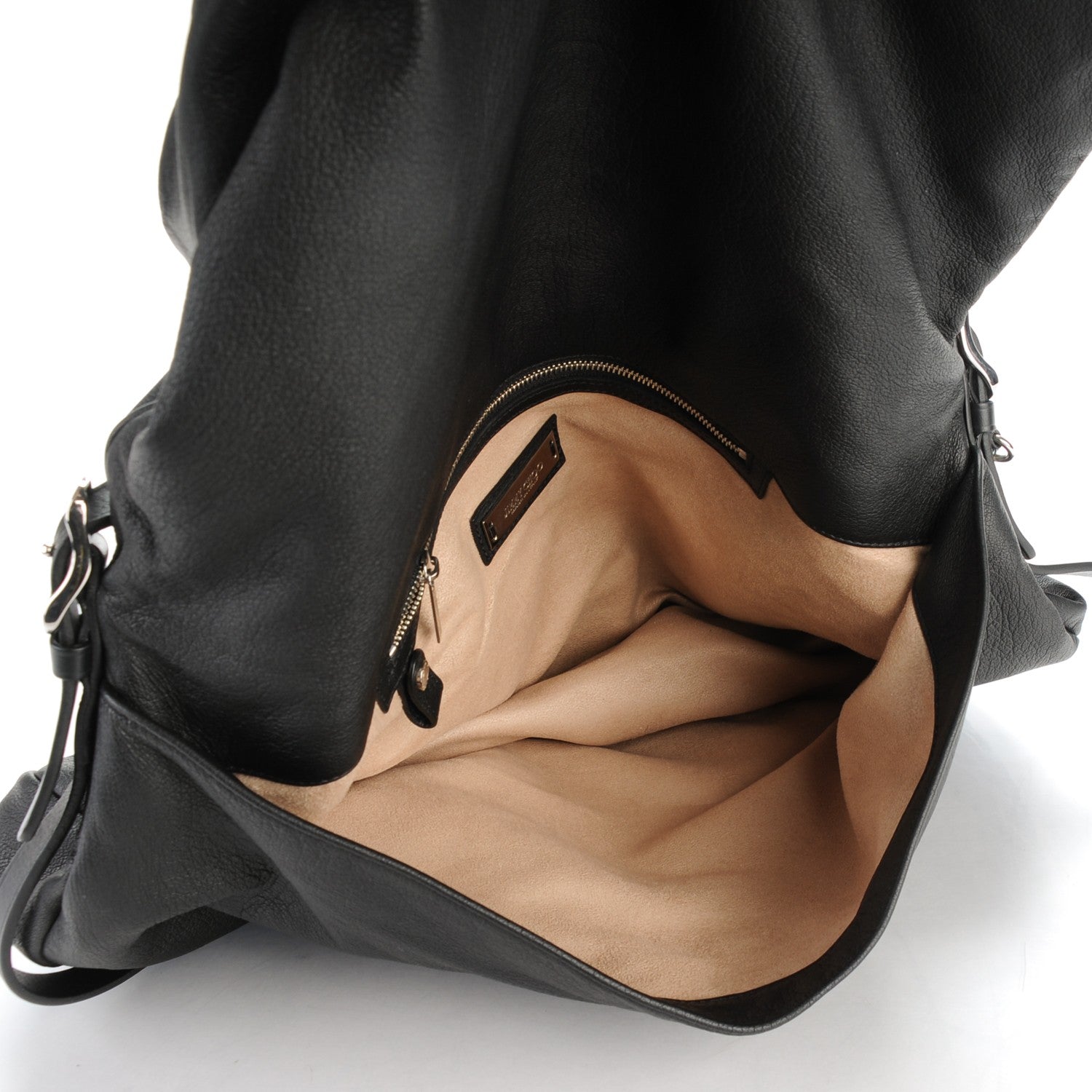 Jimmy Choo Lambskin Large Biker Hobo Black 5 of 7