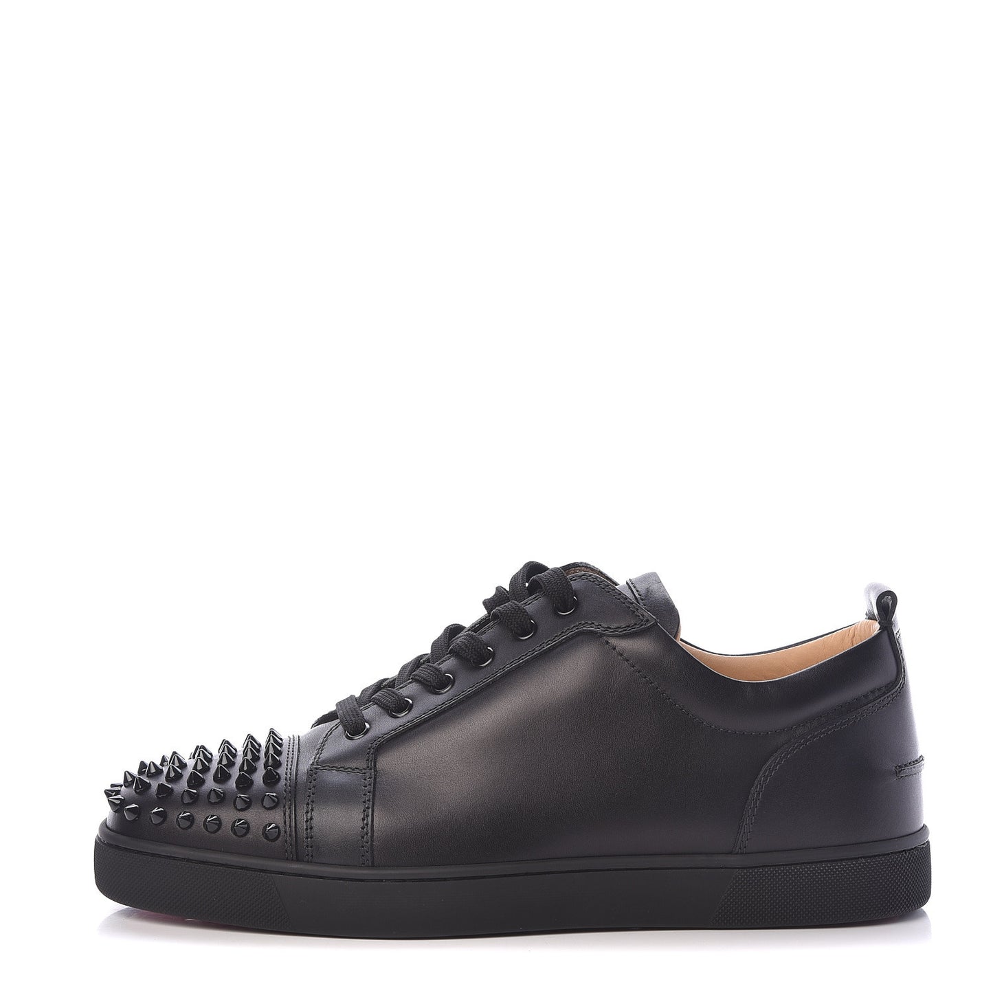 Calfskin Mens Louis Junior Spikes Flat Sneakers 45 Black