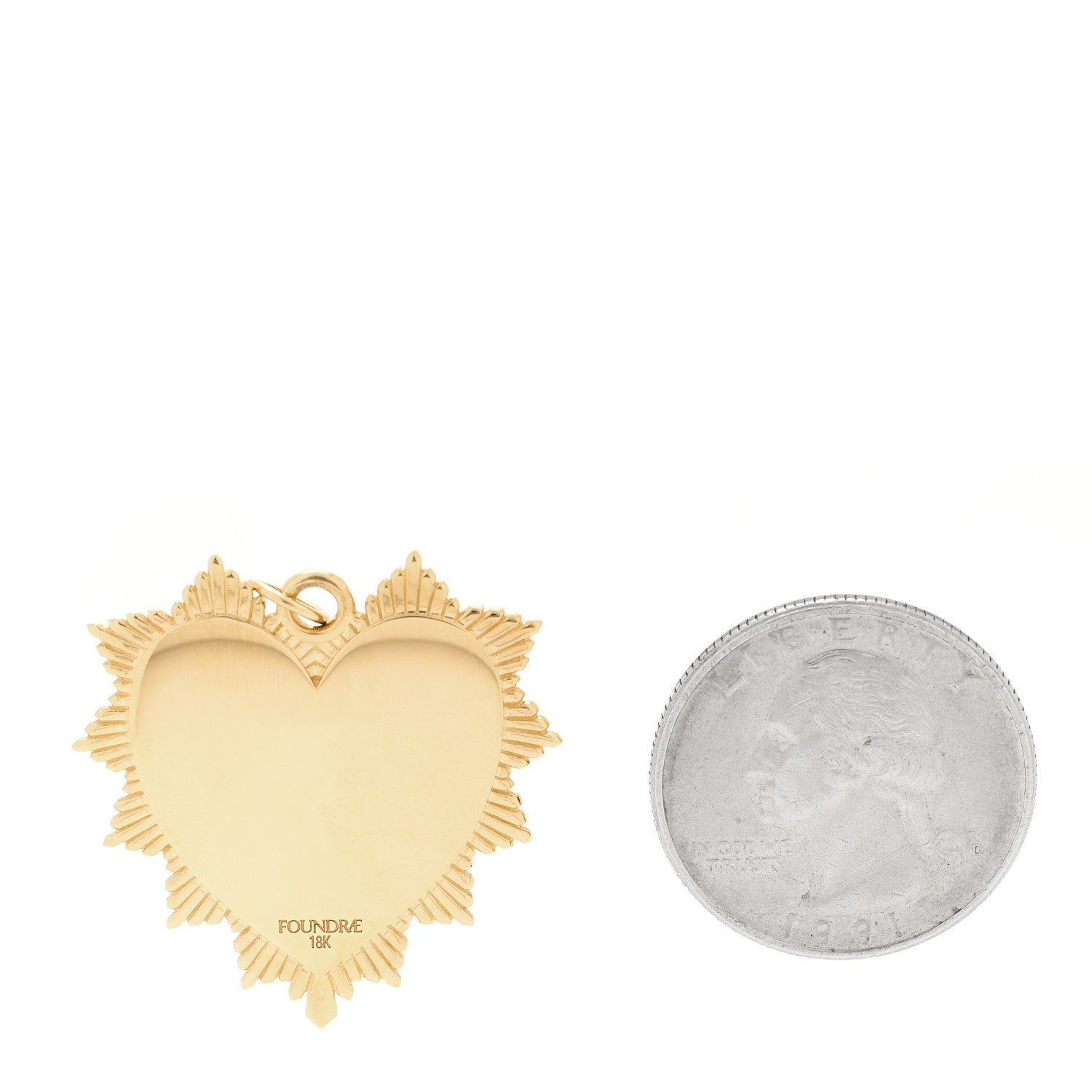 Foundrae 18K Yellow Gold Diamond Oversized Custom Heart Love Token