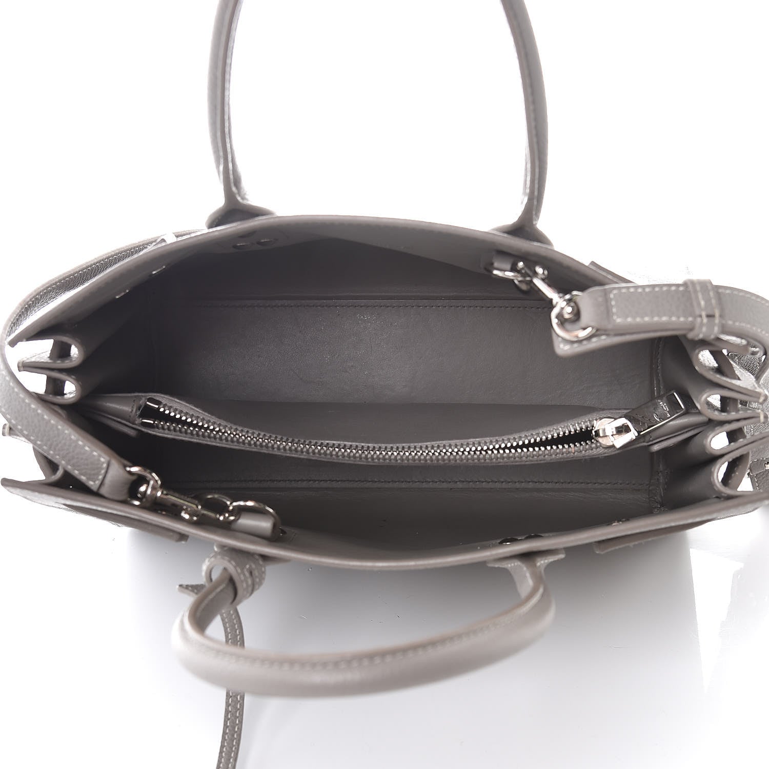 Saint Laurent Grained Calfskin Topstich Baby Sac De Jour Grey 5 of 15