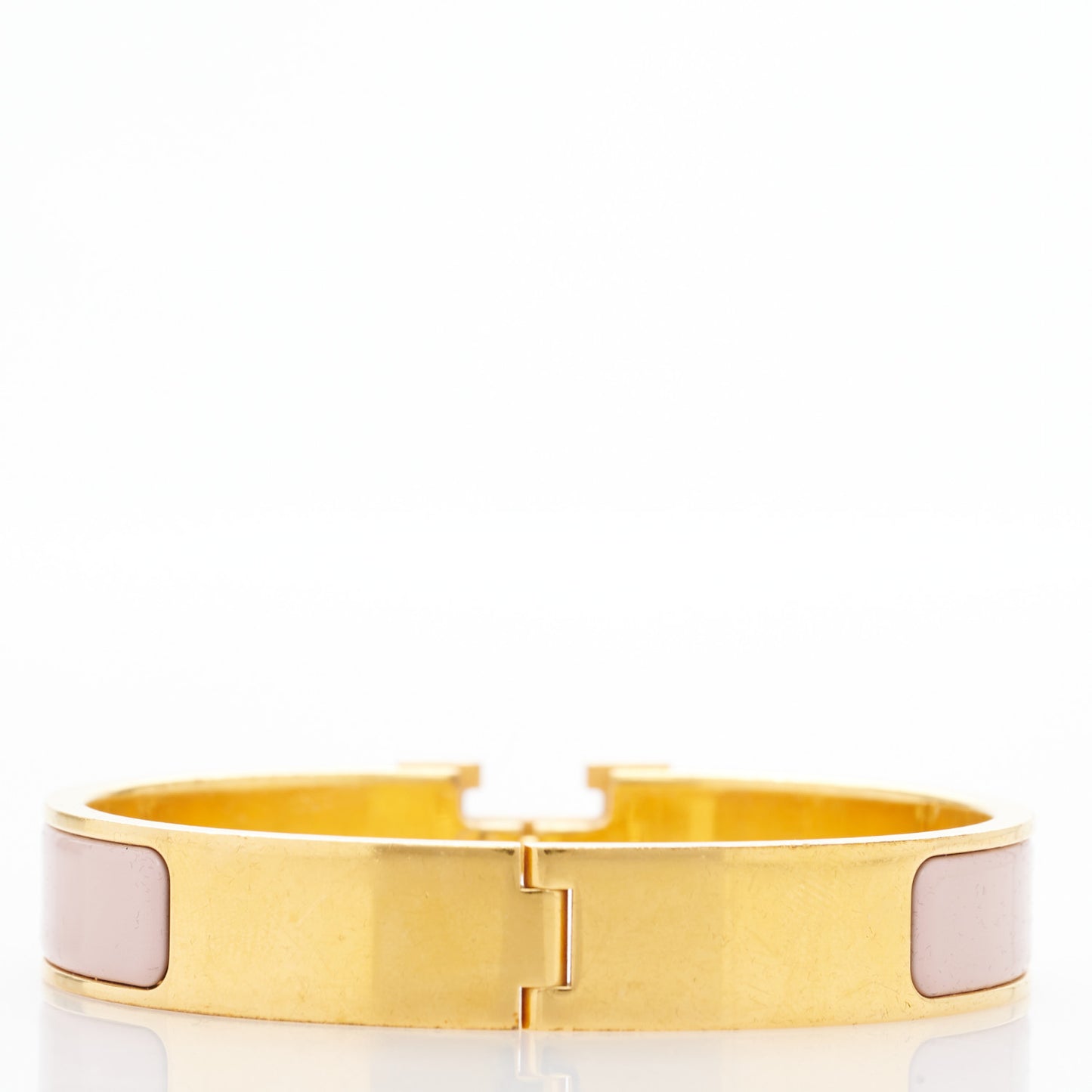 Enamel Clic Clac H Narrow Bracelet PM Marron Glace