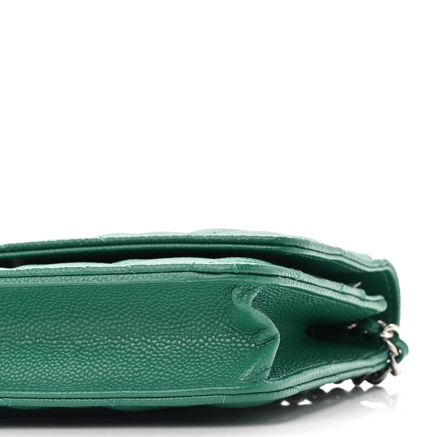 Caviar Quilted Wallet On Chain WOC Green