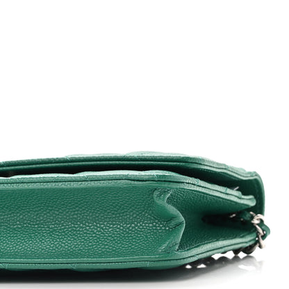 Chanel Caviar Quilted Wallet On Chain WOC Green 11 of 12