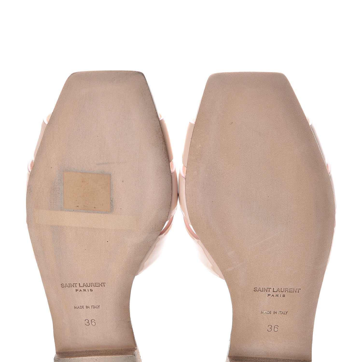 Saint Laurent Patent Tribute 05 Slide Sandals 36 Egg Shell 10 of 11
