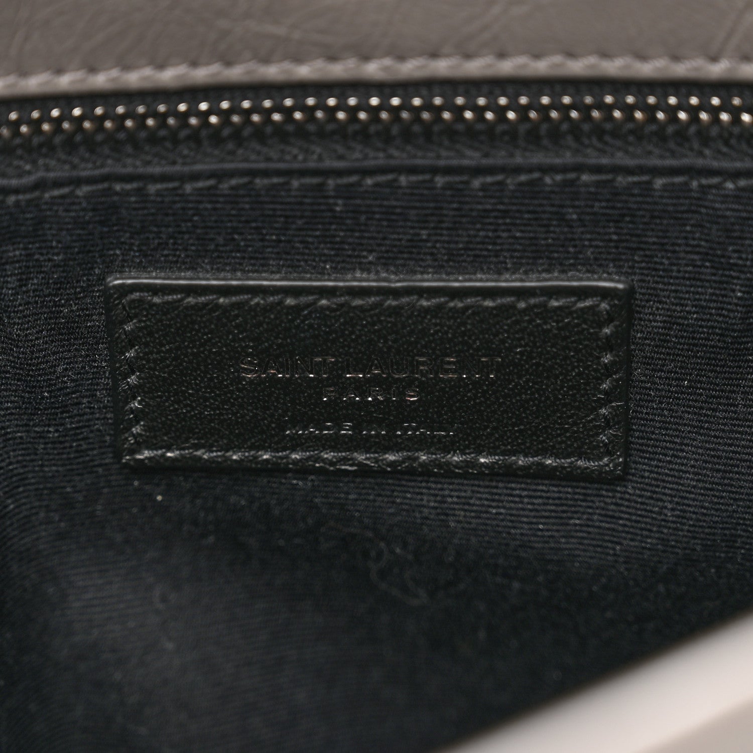 Saint Laurent Crinkled Calfskin Matelasse Monogram Medium Niki Chain Satchel Fog 7 of 10