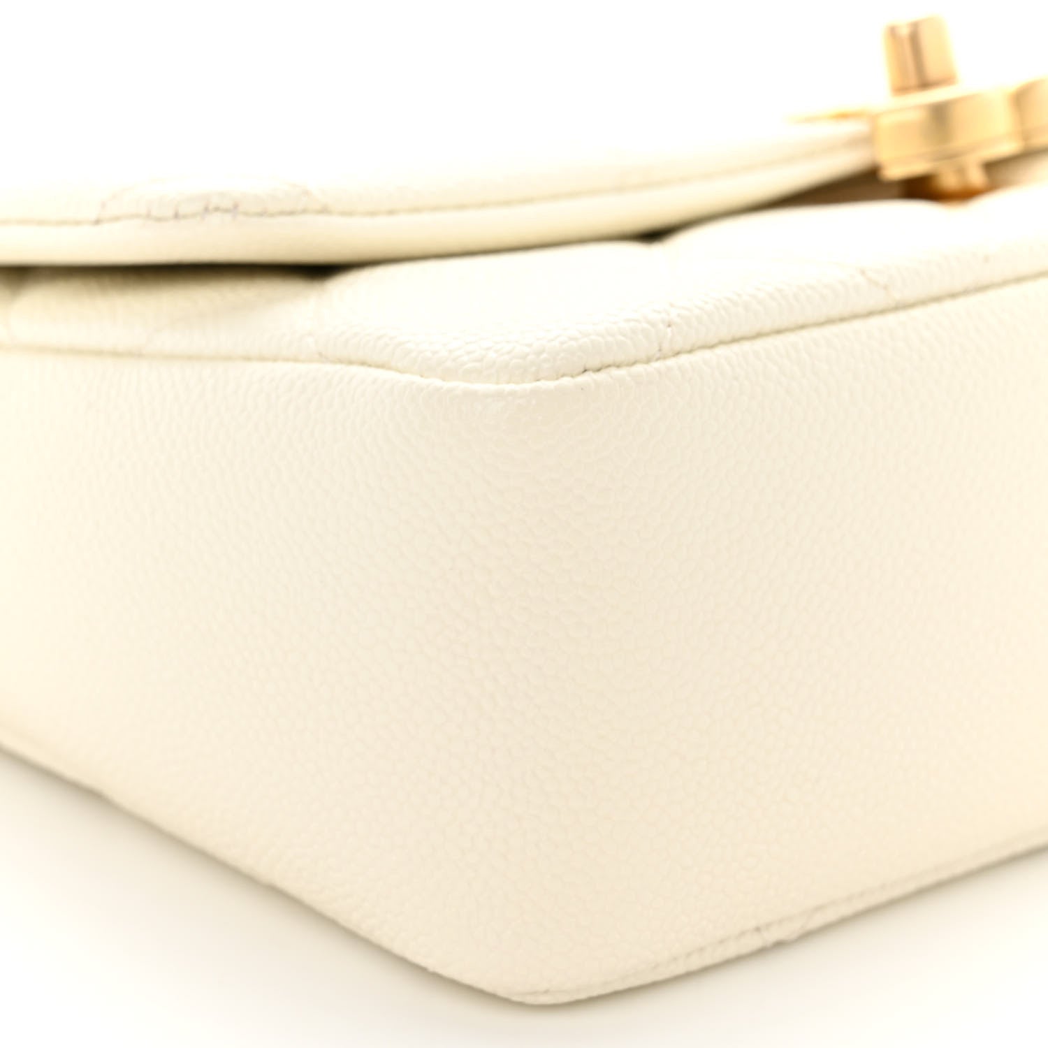 Chanel Shiny Caviar Quilted Small Chain Melody Flap White 9 of 12