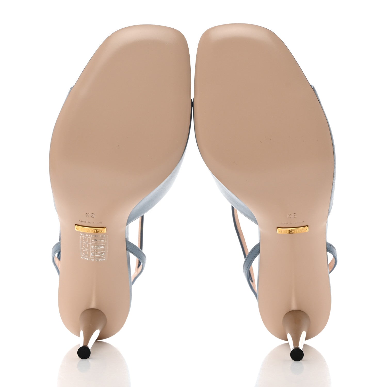 Gucci Malaga Kid Blondie 85mm Slingback Sandals 39 Cloudy Blue 6 of 9
