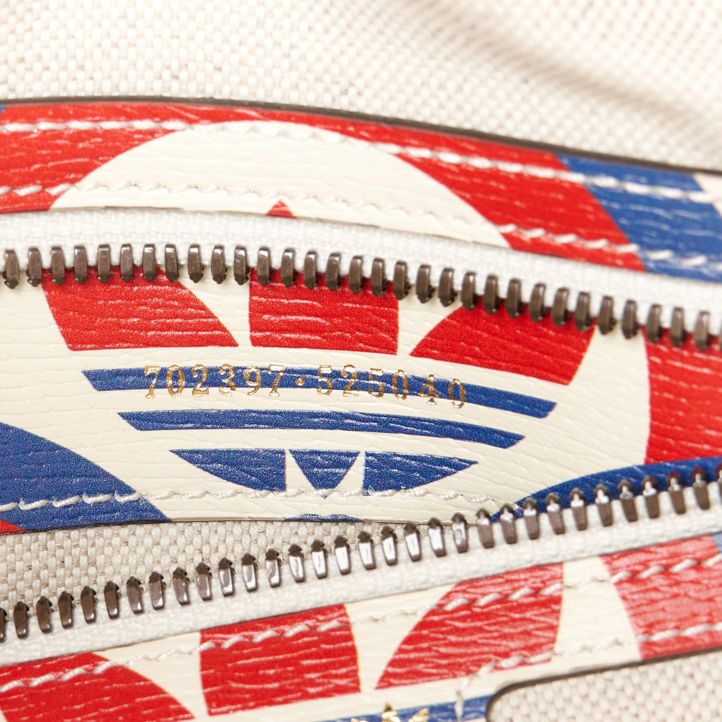 X ADIDAS Shangai Calfskin Web Trefoil Interlocking G Mini Duffle Bag Red White Blue