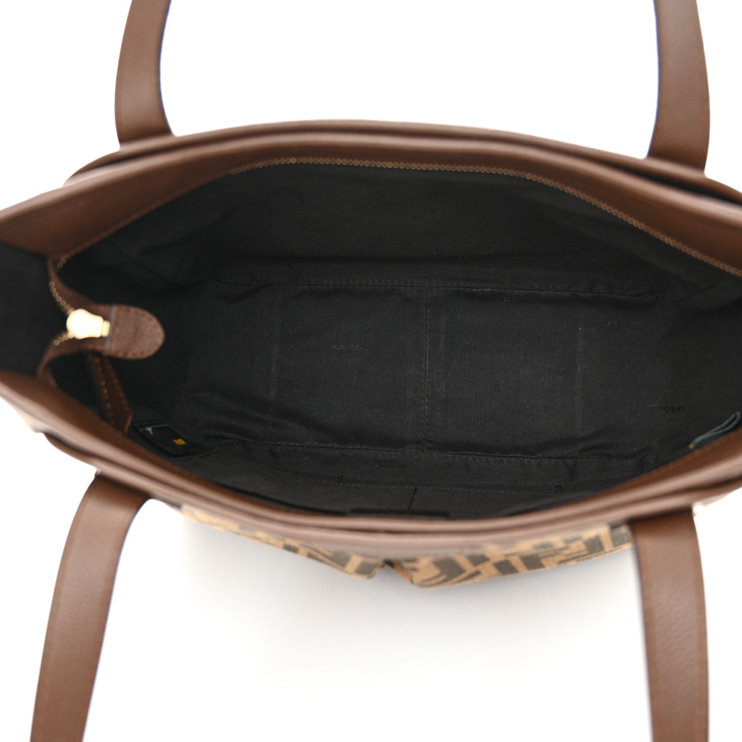 Fendi Zucca Vitello Artic Medium Shopping Tote Tobacco Castagna 5 of 10