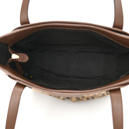 Fendi Zucca Vitello Artic Medium Shopping Tote Tobacco Castagna 5 of 10