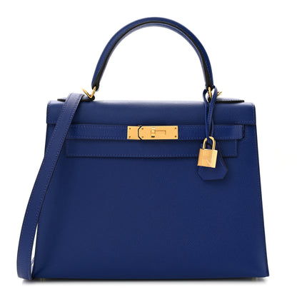 Hermes Epsom Kelly Sellier 28 Bleu Electrique 1 of 12