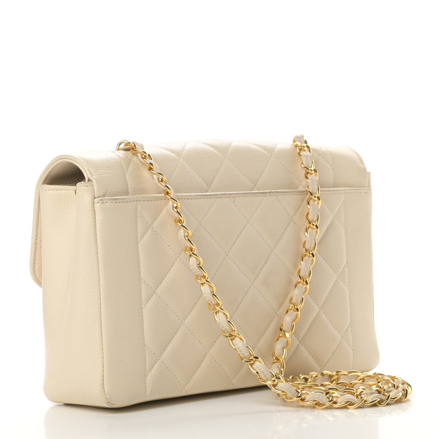 Chanel Caviar Quilted Medium Single Flap White 3 of 22