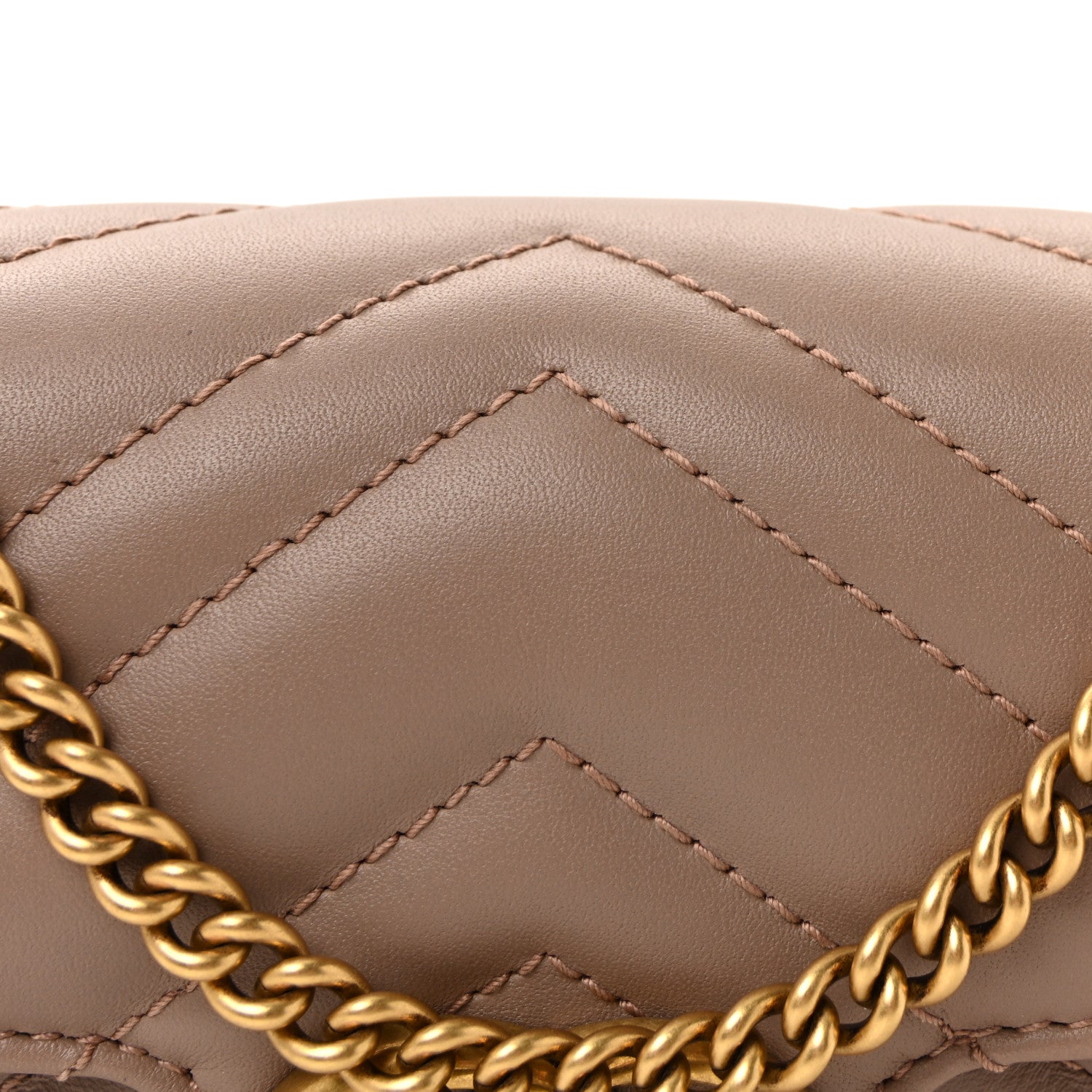 Gucci Calfskin Matelasse Super Mini GG Marmont Shoulder Bag Porcelain Rose 8 of 11