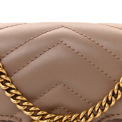 Gucci Calfskin Matelasse Super Mini GG Marmont Shoulder Bag Porcelain Rose 8 of 11
