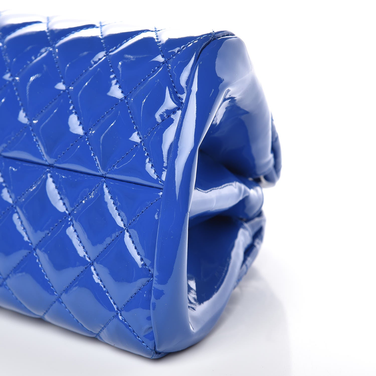 Chanel Patent Quilted Medium Just Mademoiselle Blue Fonce 9 of 10