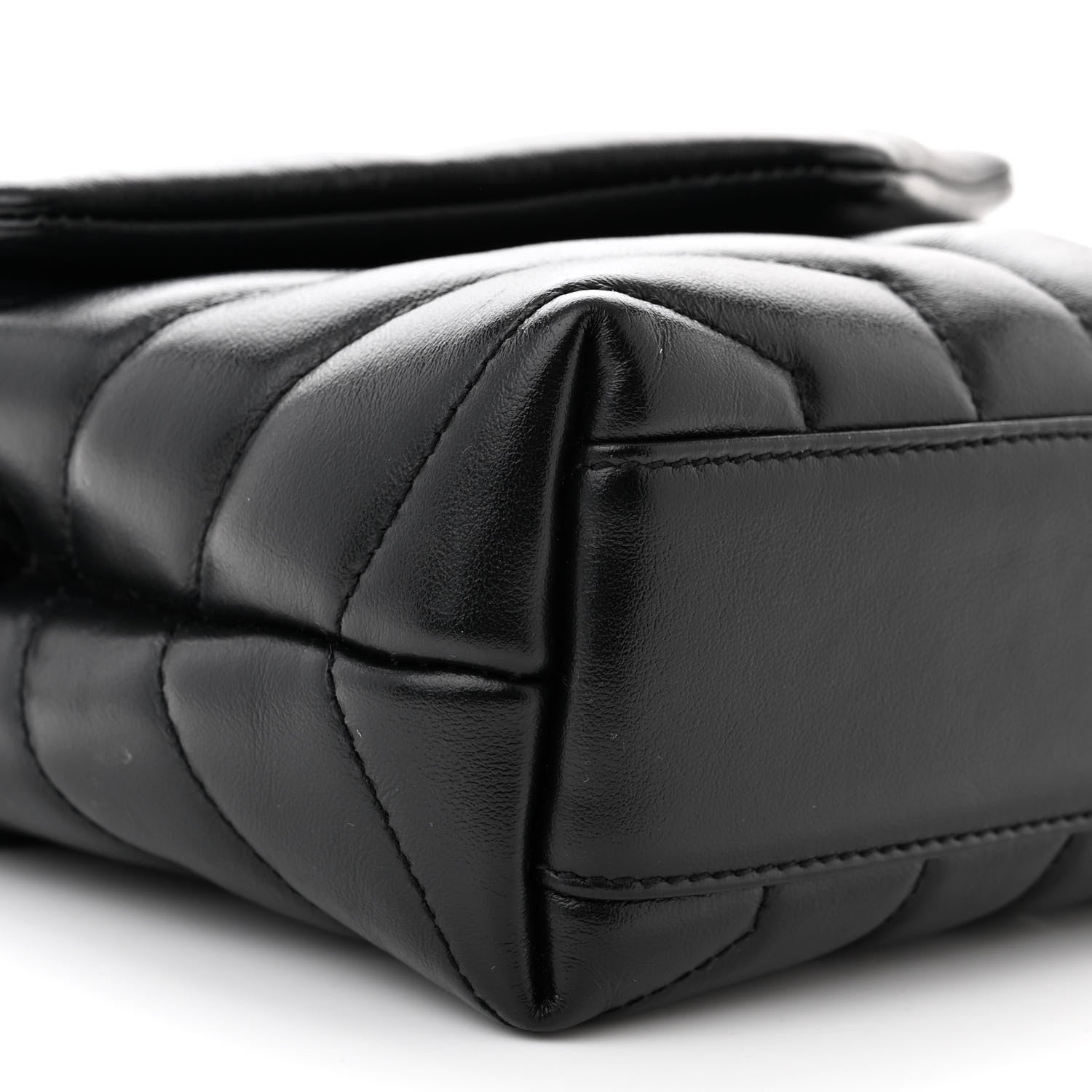 Saint Laurent Calfskin Y Quilted Monogram Monochrome Toy Loulou Crossbody Bag Black 9 of 11