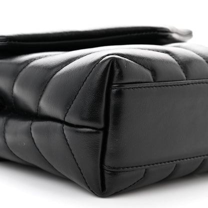 Saint Laurent Calfskin Y Quilted Monogram Monochrome Toy Loulou Crossbody Bag Black 9 of 11