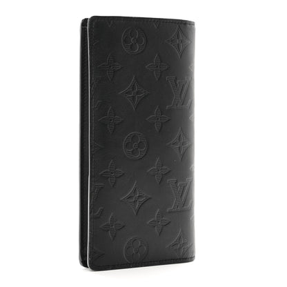 Louis Vuitton Calfskin Monogram Shadow Brazza Wallet Black 3 of 7
