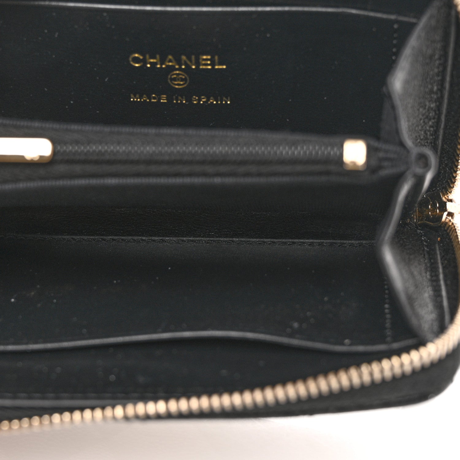 Chanel Caviar Quilted Zip Coin Purse Black 5 of 9