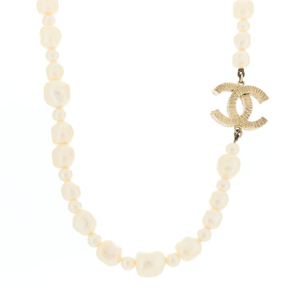 Chanel Pearl CC Long Necklace White Gold 1 of 5