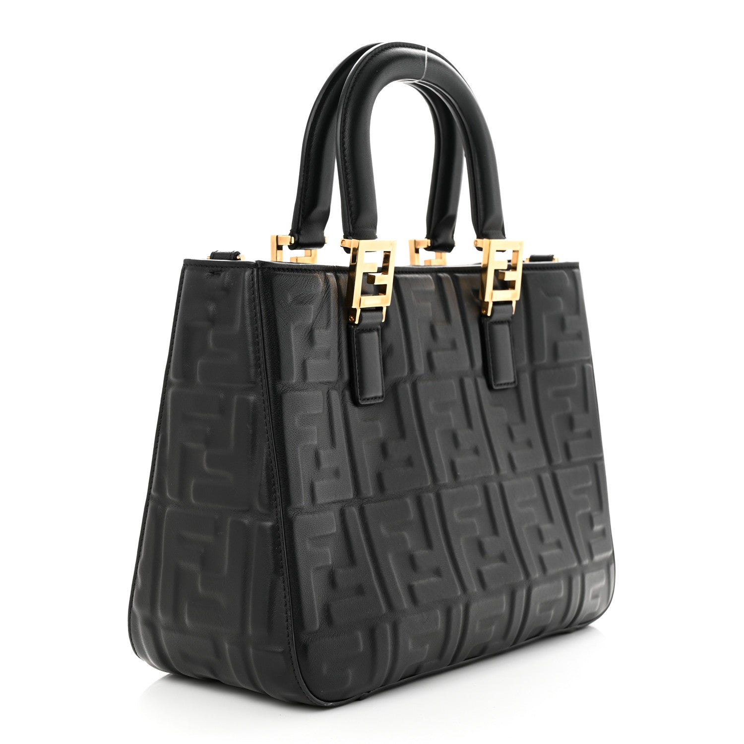 Fendi Nappa FF 1974 Embossed Small FF Tote Black 3 of 11