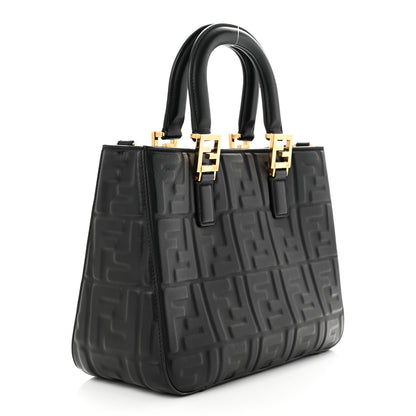Fendi Nappa FF 1974 Embossed Small FF Tote Black 3 of 11