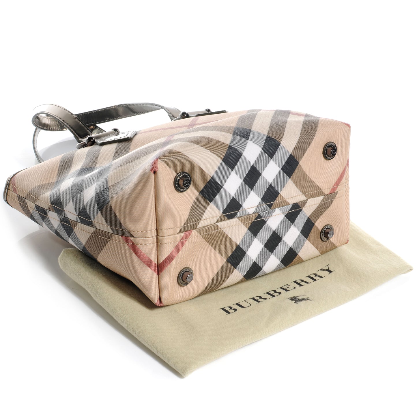 Metallic Calfskin Nova Check Tote