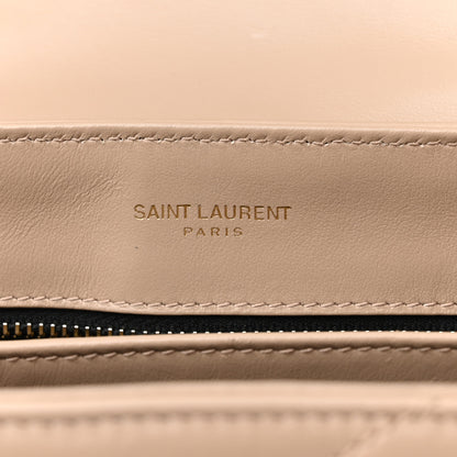 Saint Laurent Calfskin Y Quilted Monogram Toy Loulou Crossbody Bag Latte 6 of 9