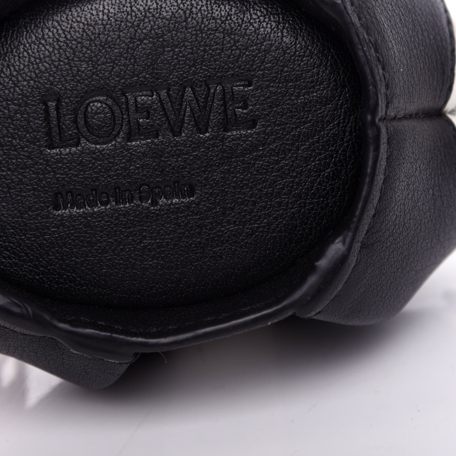 Loewe Calfskin Panda Coin Pouch Bag Charm Key Holder Black White 6 of 6