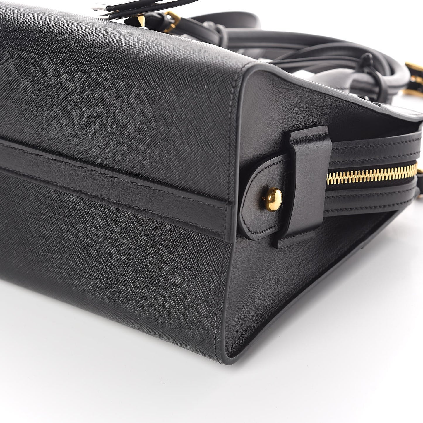 Saffiano City Calfskin Small Esplanade Tote Black