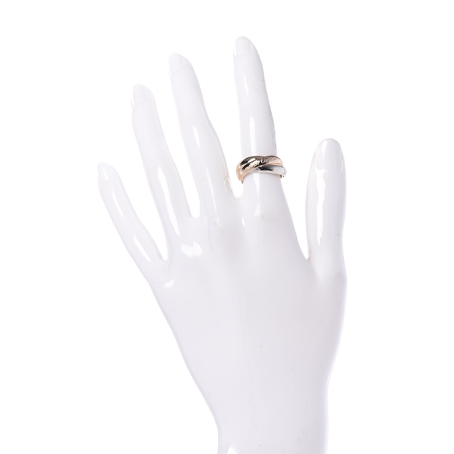 Cartier 18K Pink Yellow White Gold Classic Les Must De Trinity Ring 49 4.75 2 of 5
