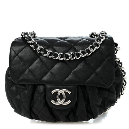 Chanel Washed Lambskin Quilted Mini Chain Around Flap Black 1 of 10