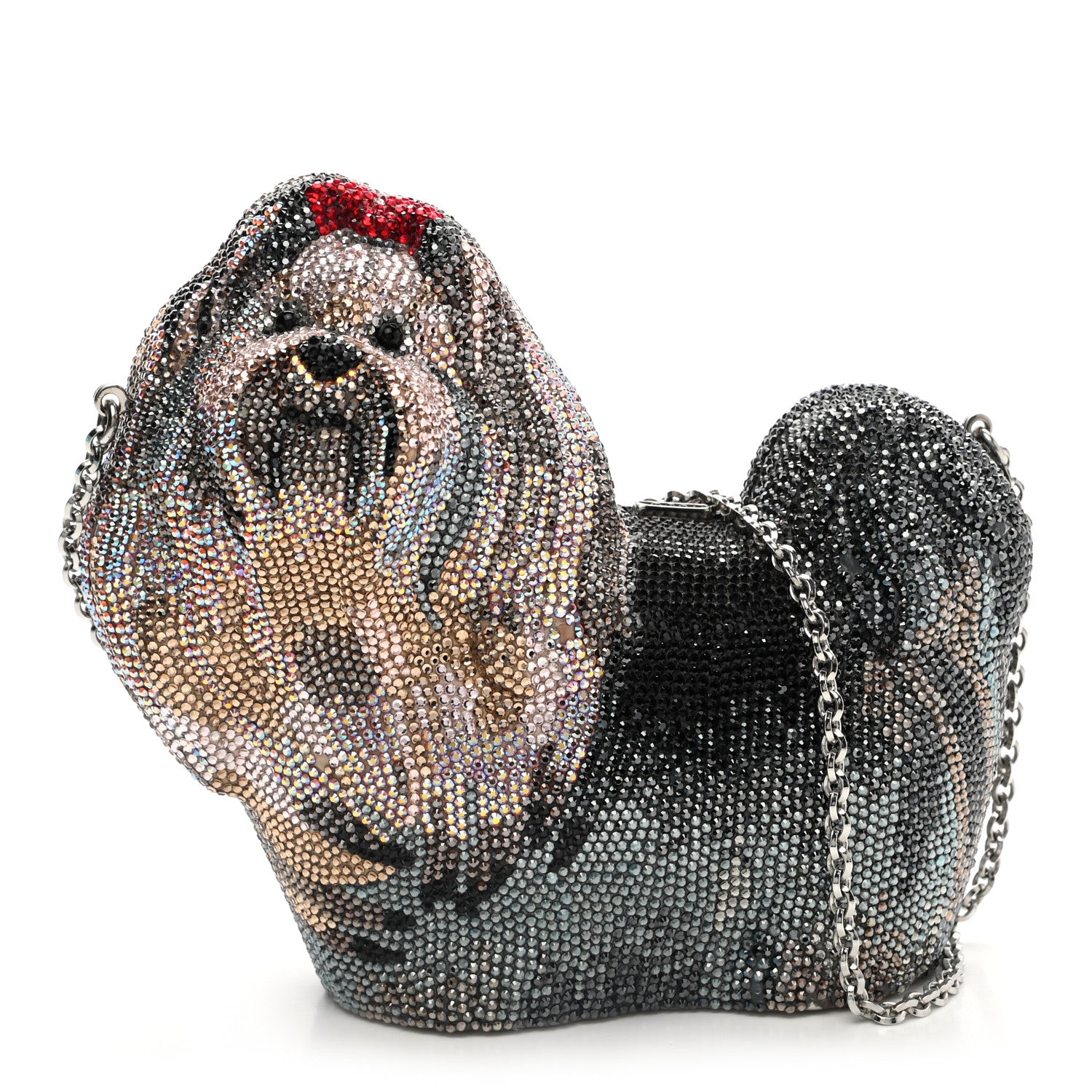 Judith Leiber Crystal Yorkie Charlie Perla Minaudiere Clutch 3 of 7