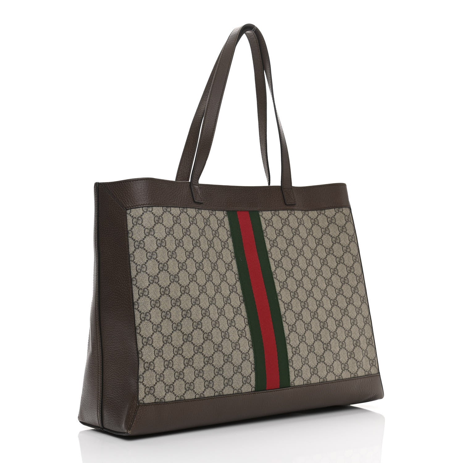 Gucci GG Supreme Monogram Web Ophidia Tote Brown 4 of 11