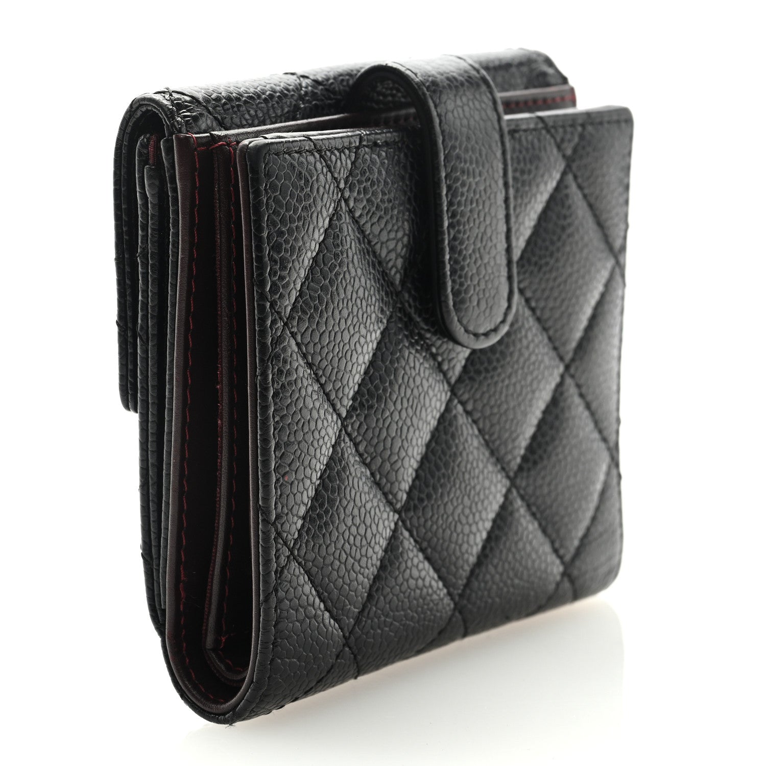 Chanel Caviar Quilted Compact French Flap Wallet Black 2 of 6
