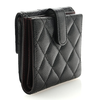 Chanel Caviar Quilted Compact French Flap Wallet Black 2 of 6