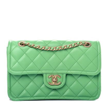 Chanel Caviar Quilted Medium Sweet Classic Flap Green 1 of 11
