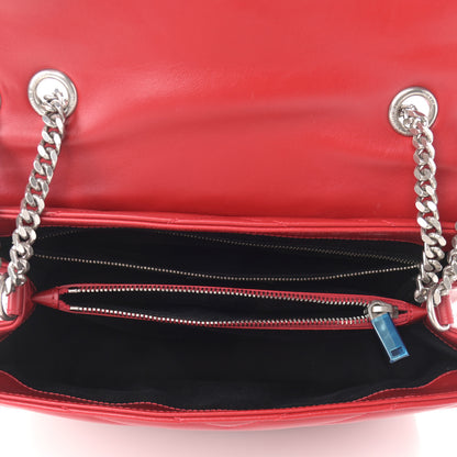 Saint Laurent Calfskin Y Quilted Monogram Medium Loulou Chain Satchel Lipstick Red 5 of 9