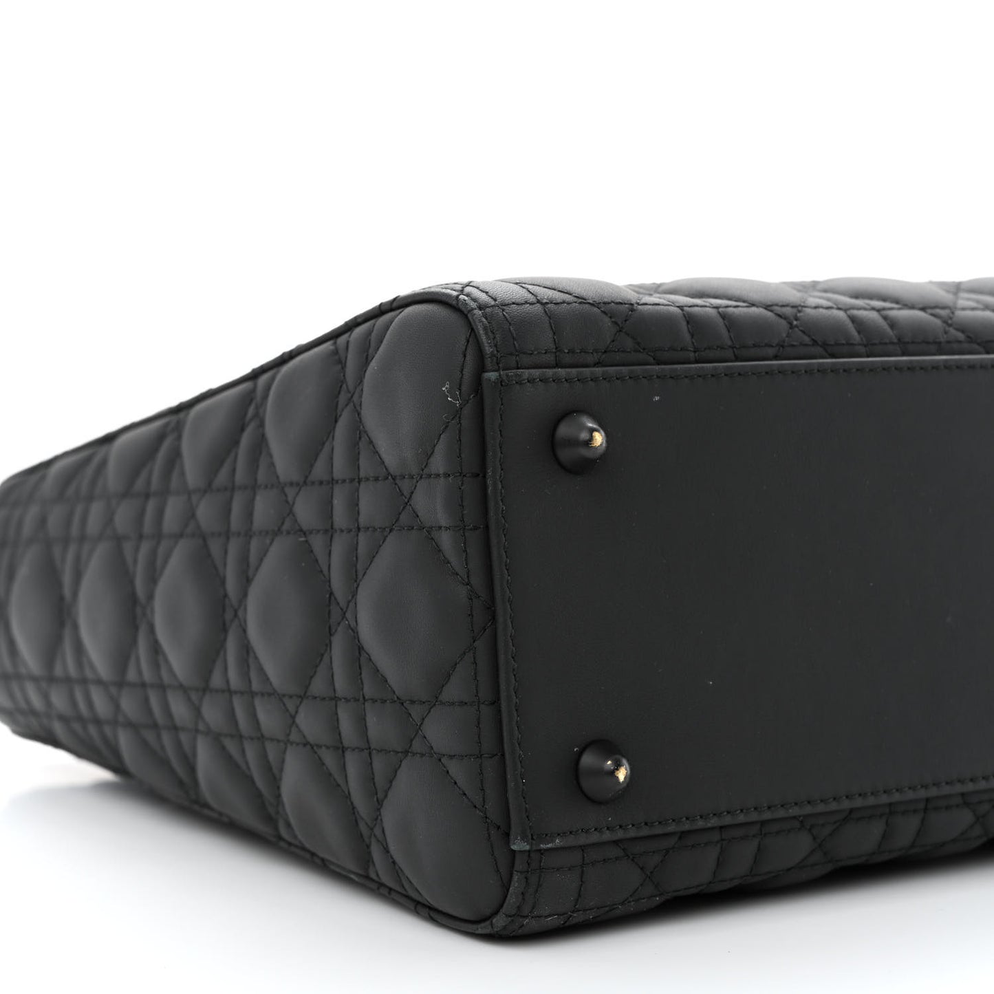 Ultra Matte Calfskin Cannage Large Lady Dior Black