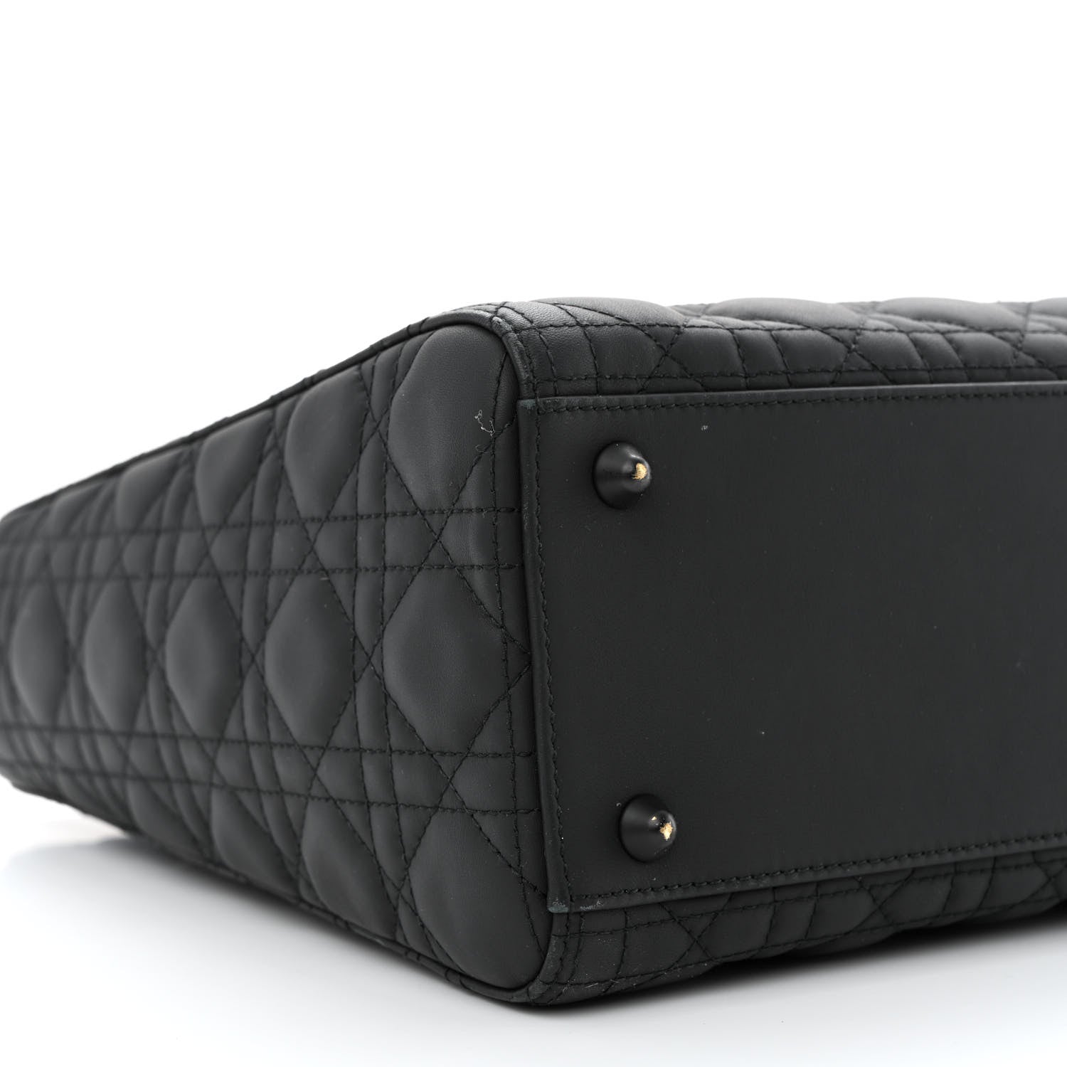Christian Dior Ultra Matte Calfskin Cannage Large Lady Dior Black 10 of 11