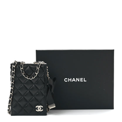 Chanel Lambskin Quilted Book Card Holder on Chain Black 12 of 12