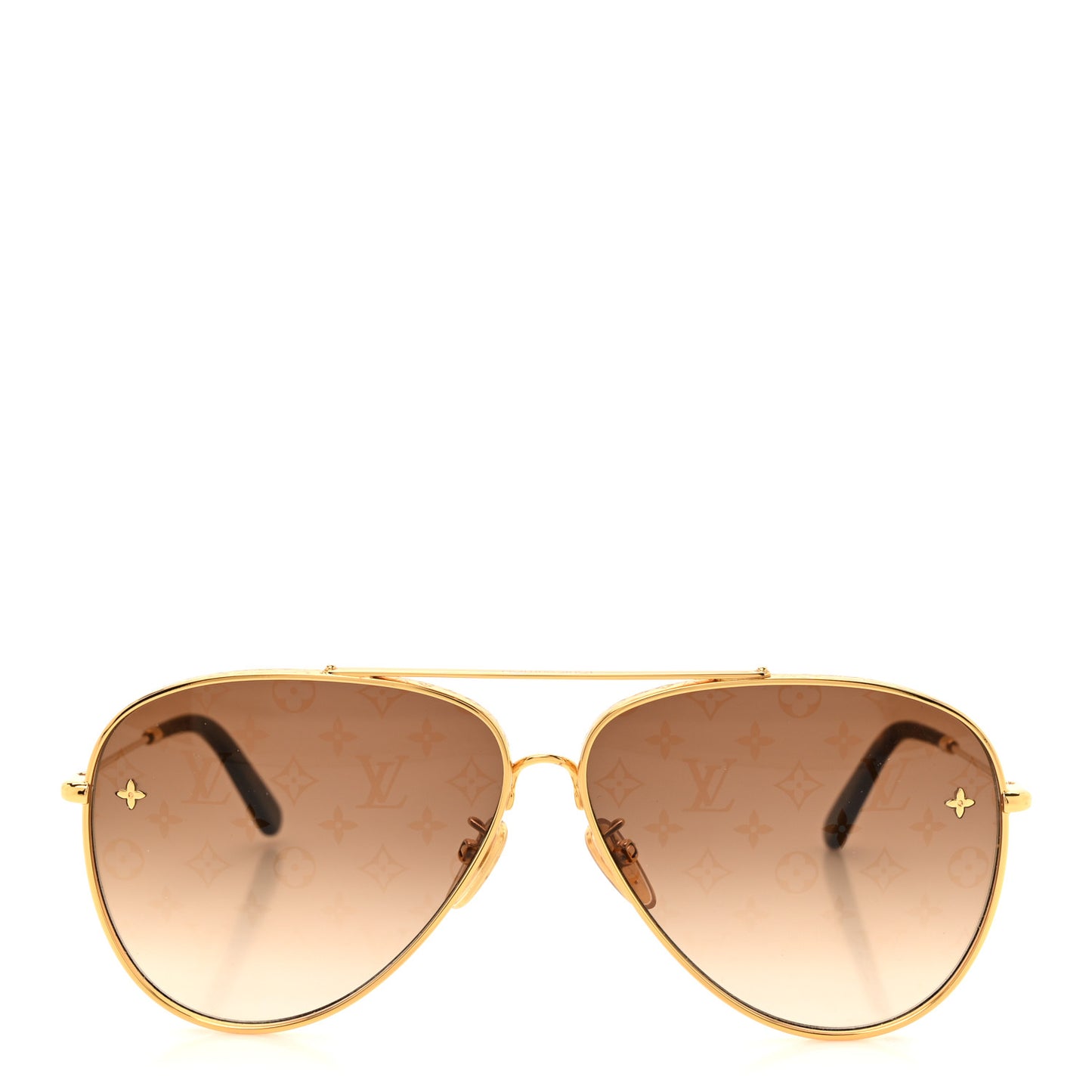 Metal The LV Pilot Sunglasses Z1620U Gradient Brown Monogram