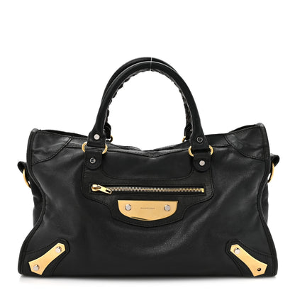 Balenciaga Veau Amp Plate Gold Hardware City Black 1 of 16