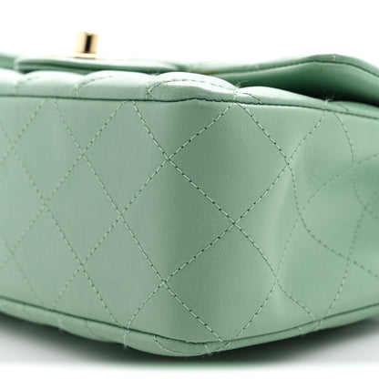 Chanel Lambskin Quilted Mini Rectangular Flap Light Green 10 of 13