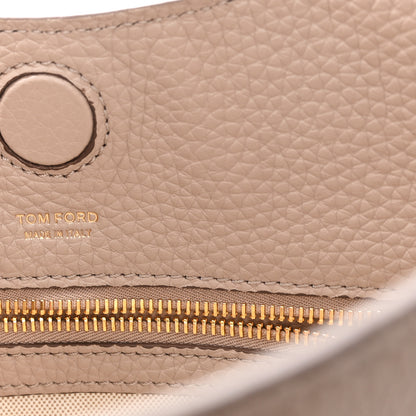 Tom Ford Pebbled Calfskin Small Alix Padlock Zip Hobo Bag Beige 7 of 11